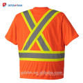 3M Kurzarm-Rundhalsausschnitt Orange Reflektierendes Hi-Vis-Sicherheits-T-Shirt mit Brusttasche und Radio-Clip-Strap